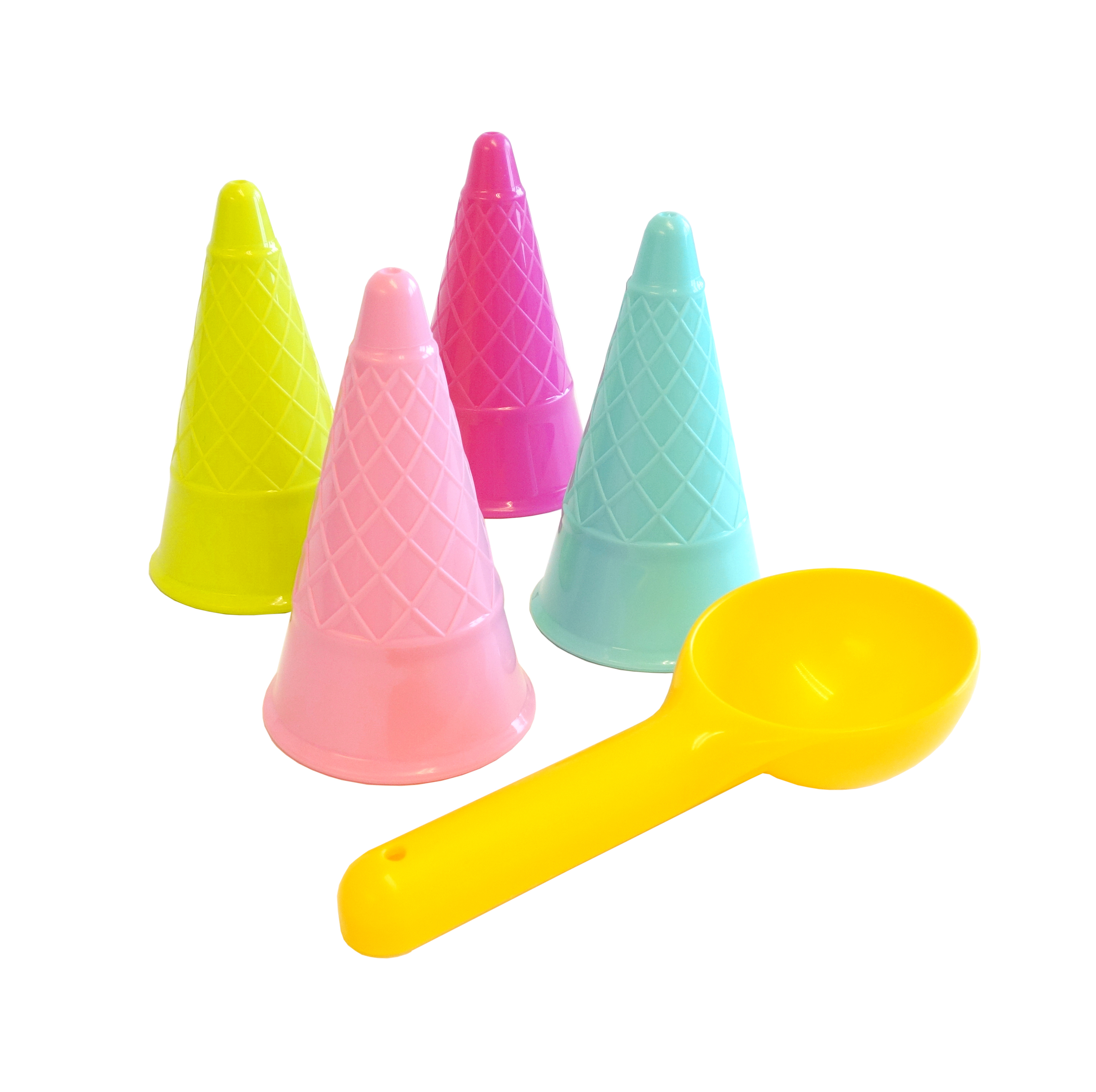 Sandform, glasstrutar och skopa, 5-delar