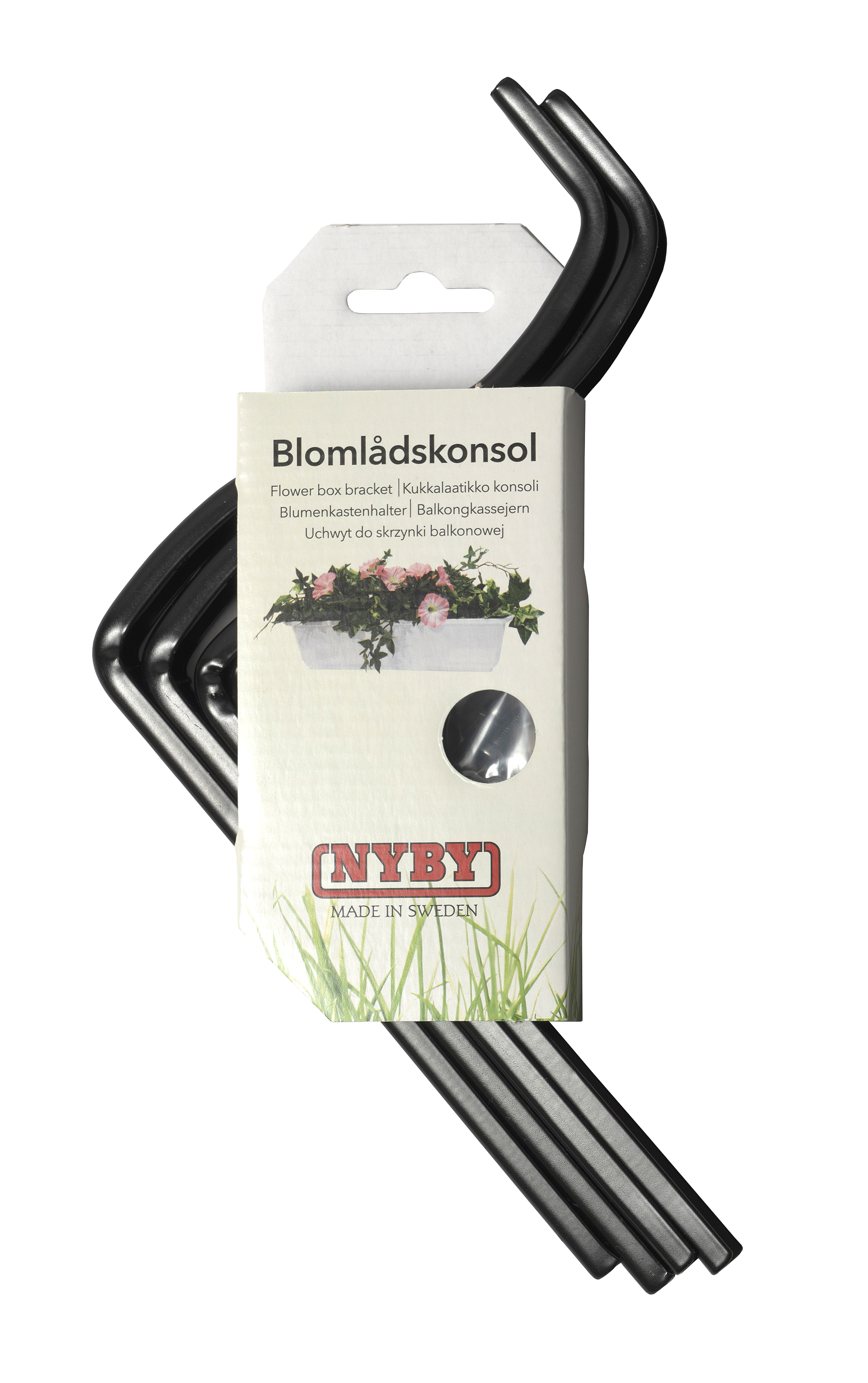 Blomlådskonsol Svart
