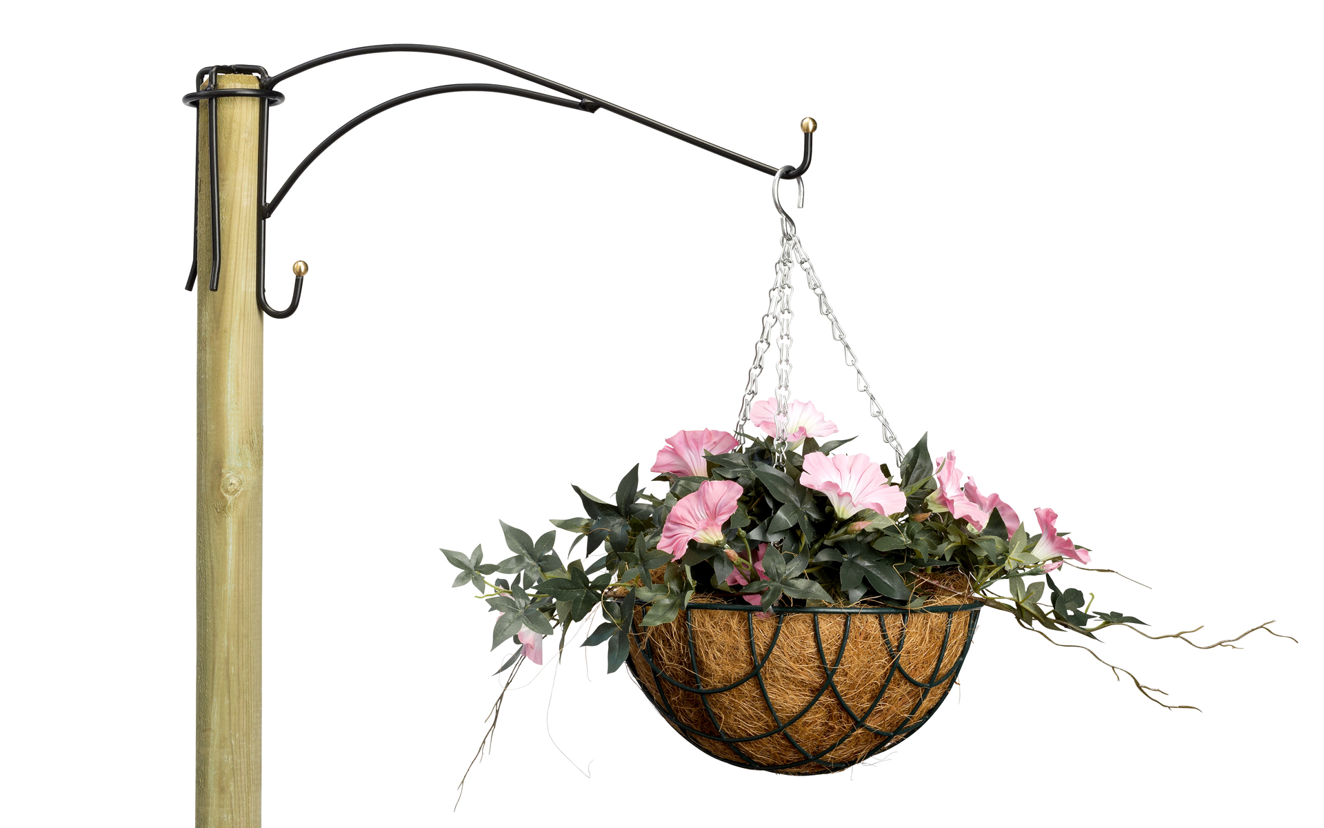 Hållare 1x40cm, mässingsknoppar, till Ø5cm