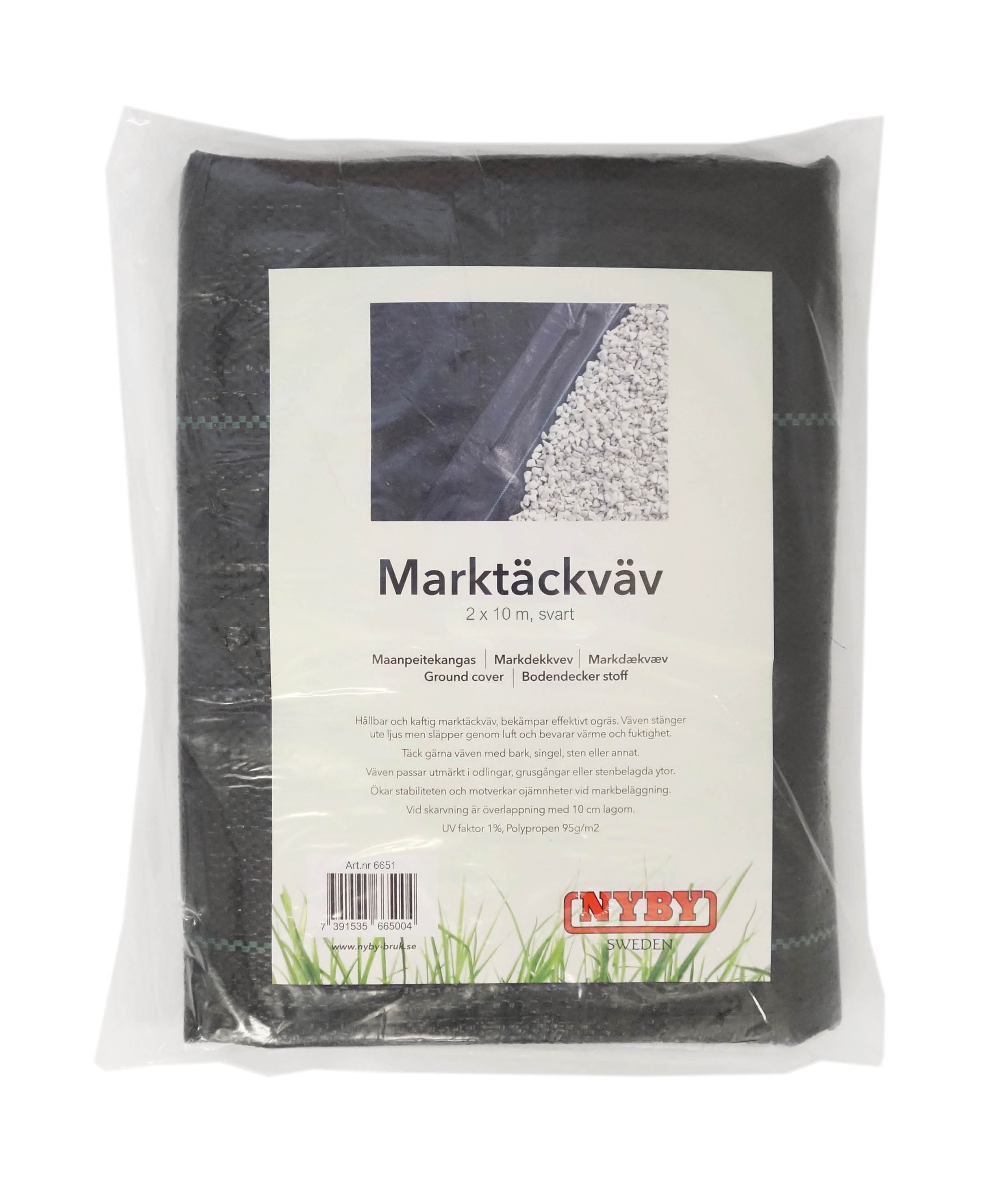 Marktäckväv 2x10m (20 m²) svart 95 g/m²