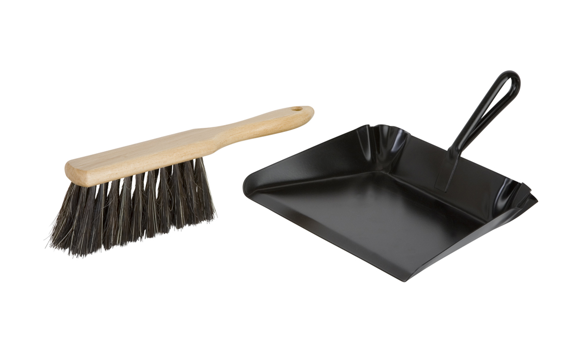 Sopskyffel med handsopborste, Svart