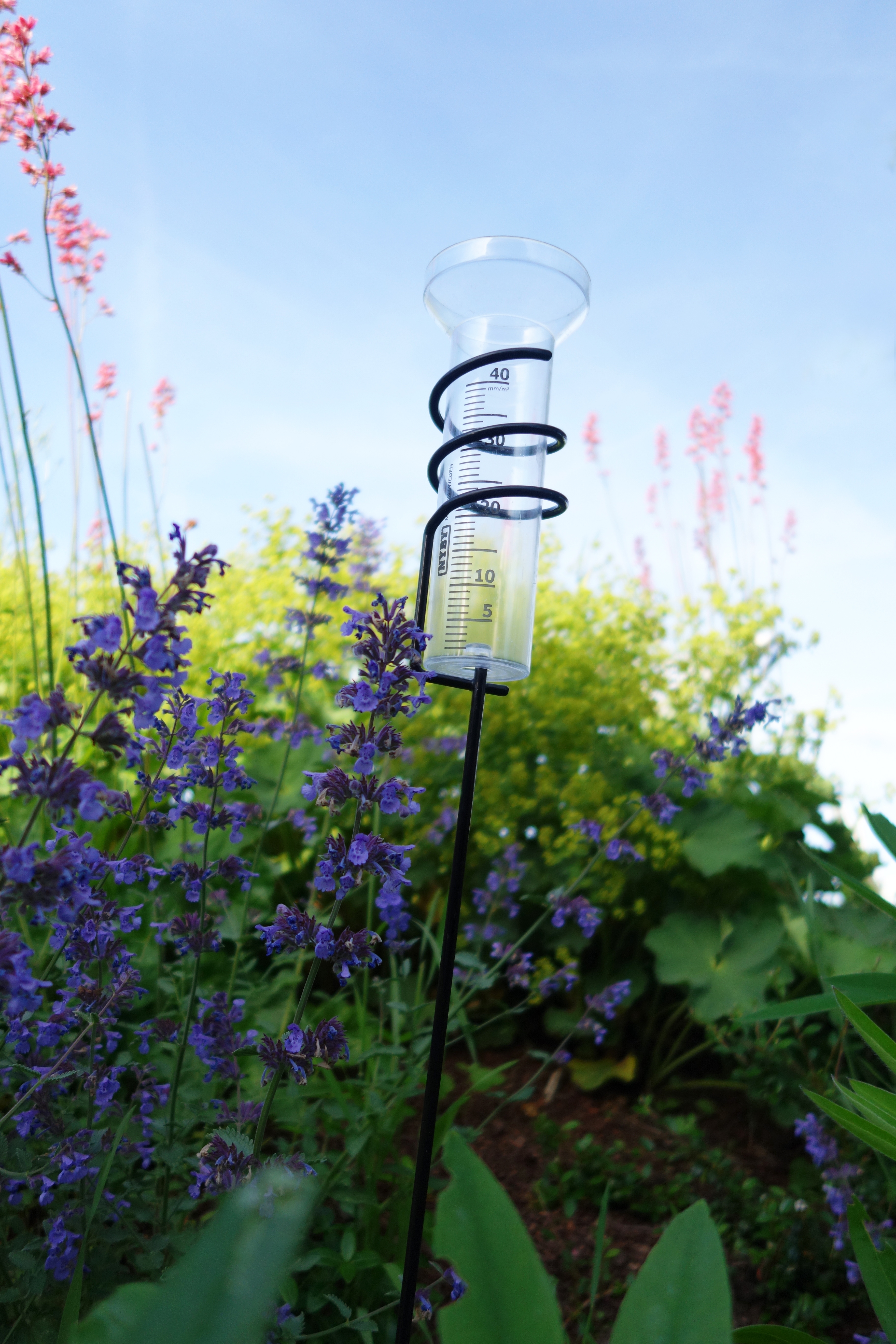 Regnmätare Spiral Svart, Transparent glas