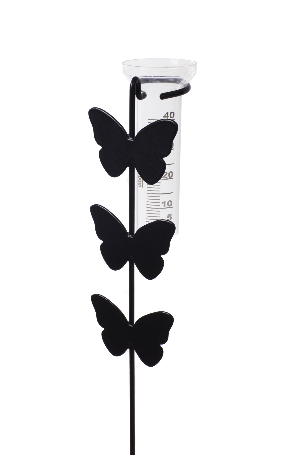 Regnmätare Fjäril Svart, Transparent glas