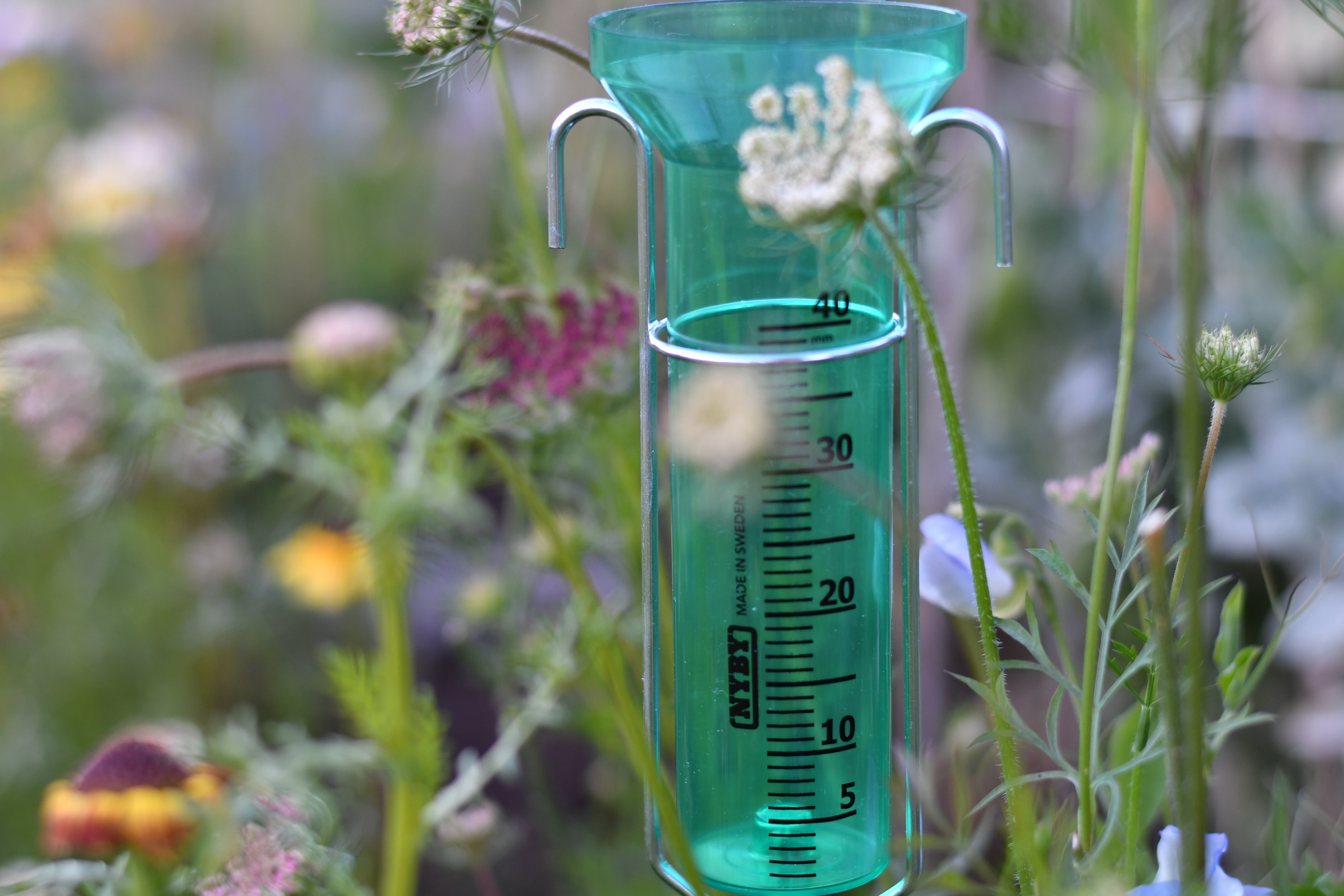 Regnmätare Zink, Grönt glas