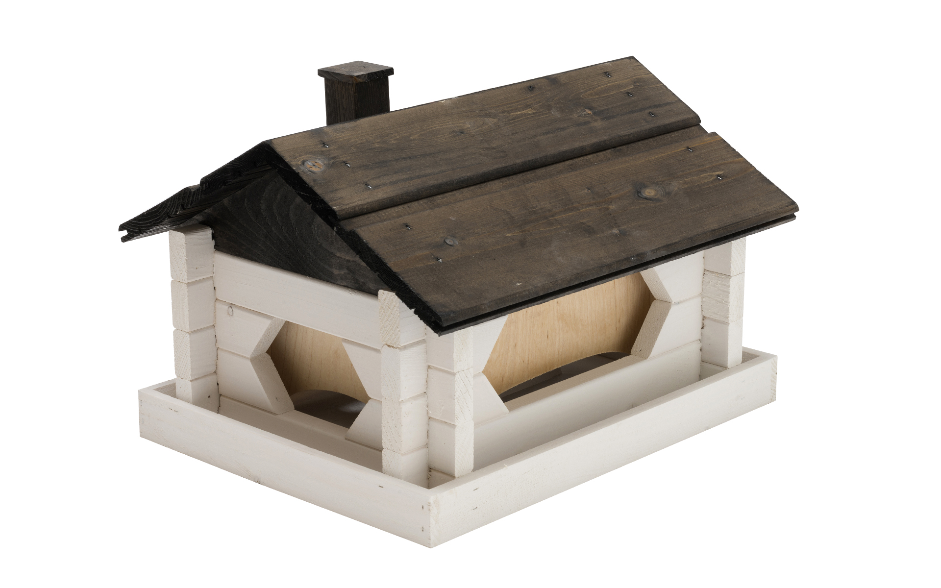 Fågelbord, Jätte 40x31x26 cm, Vit/Svart