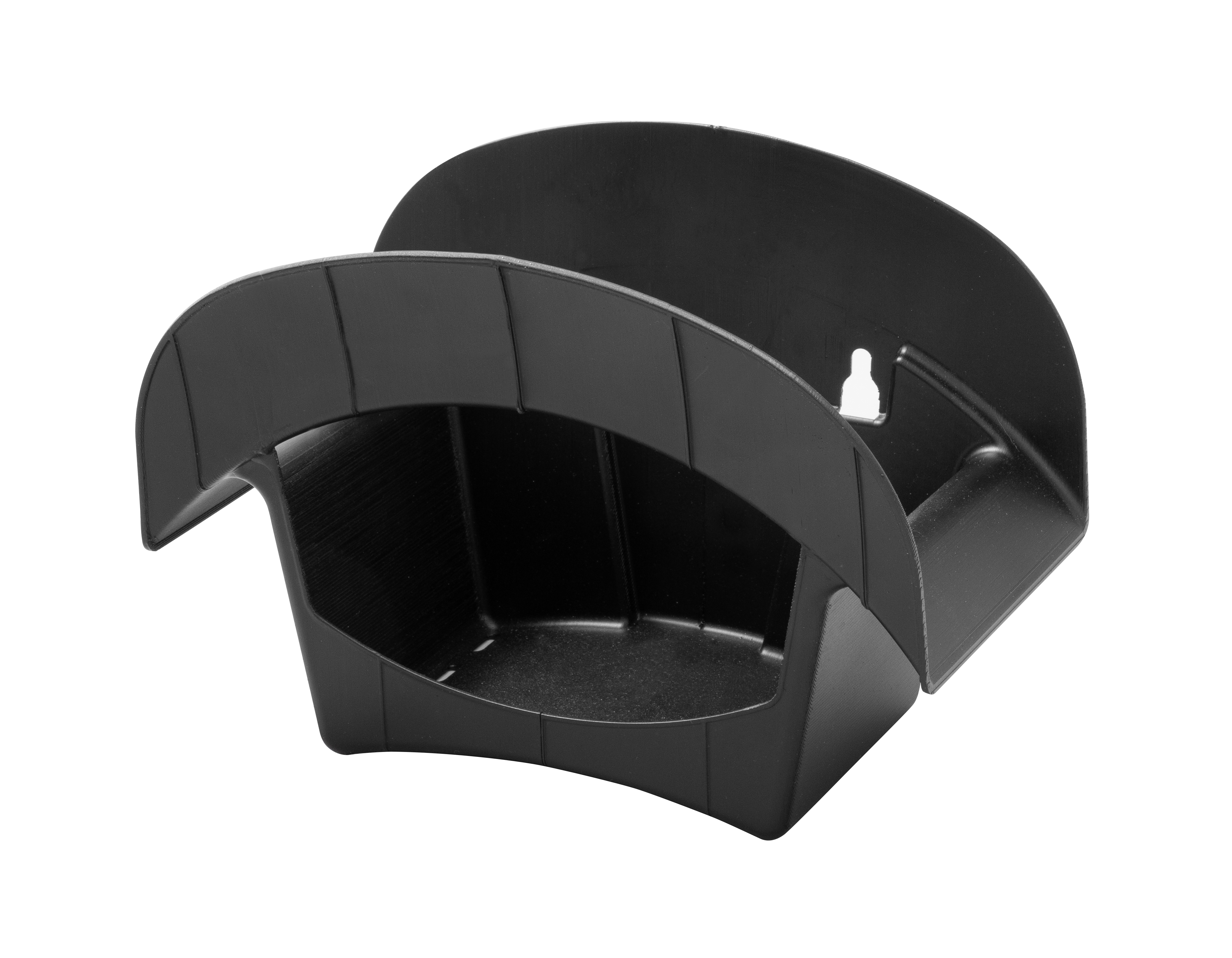 Slanghållare m korg, 30m Svart plast.