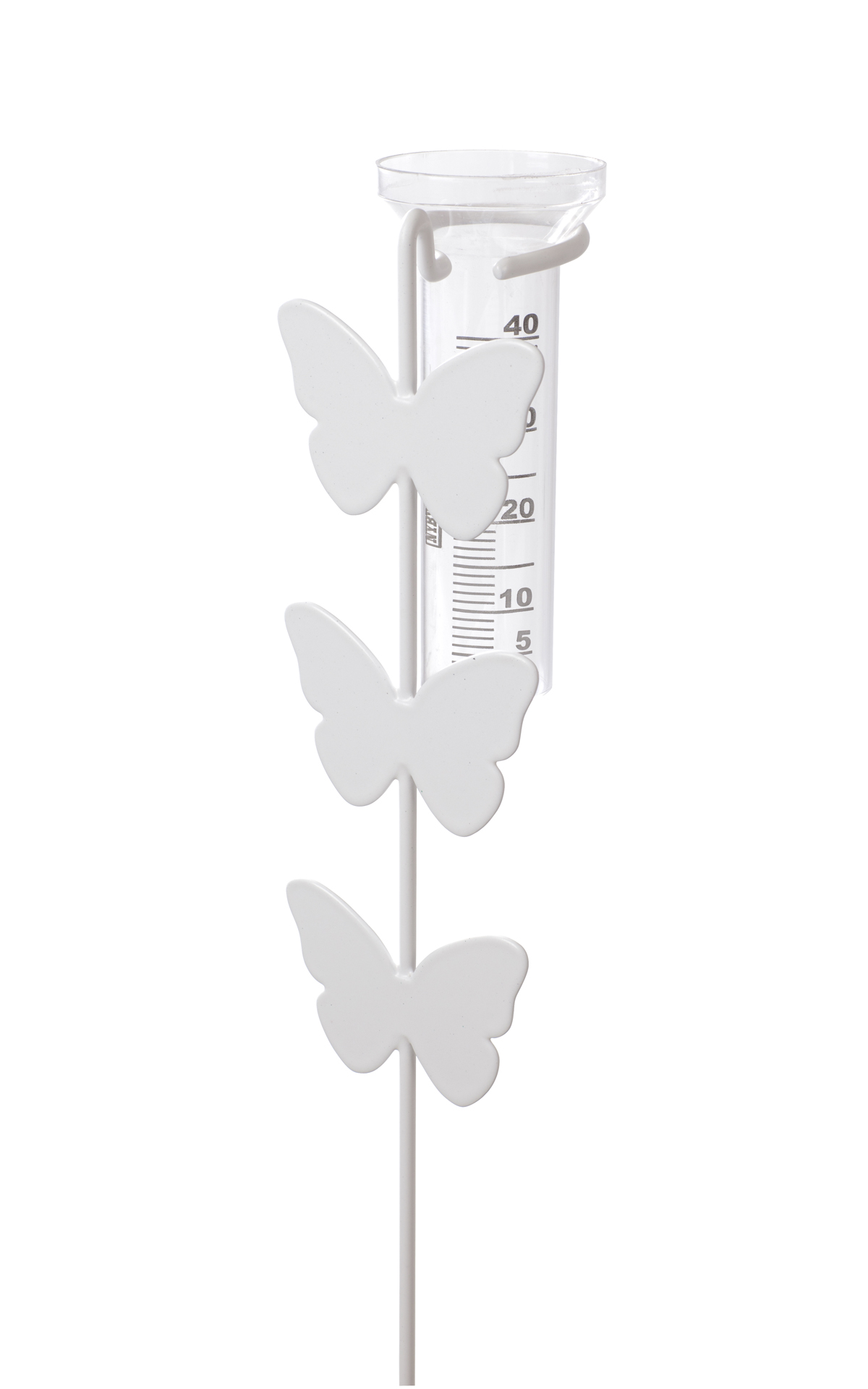 Regnmätare  Fjäril Vit, Transparent glas