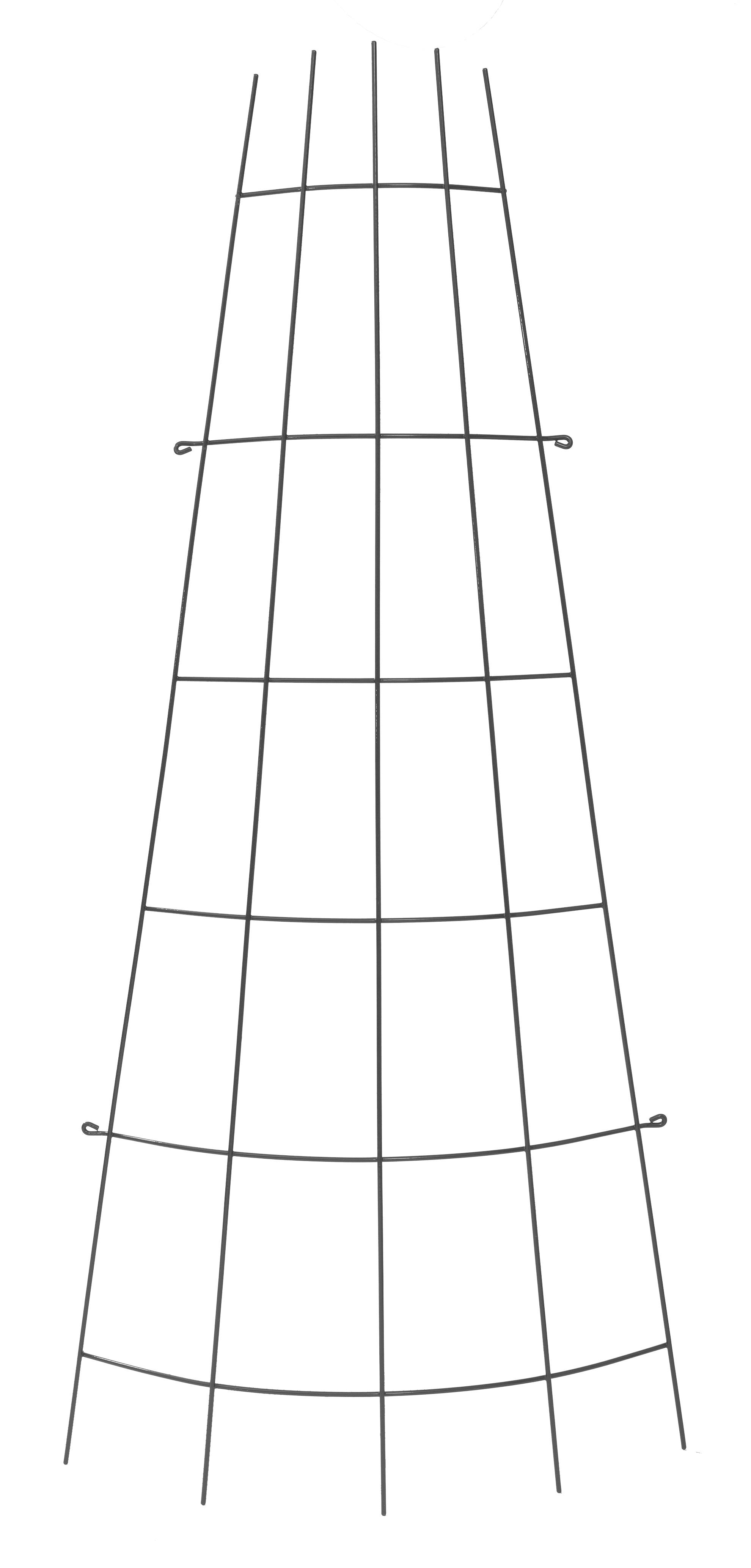 Trådspalje, Solfjäder, 30-75x150cm Böjd, Svart