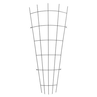 Trådspalje, Solfjäder, 30-75x150cm Böjd, Svart