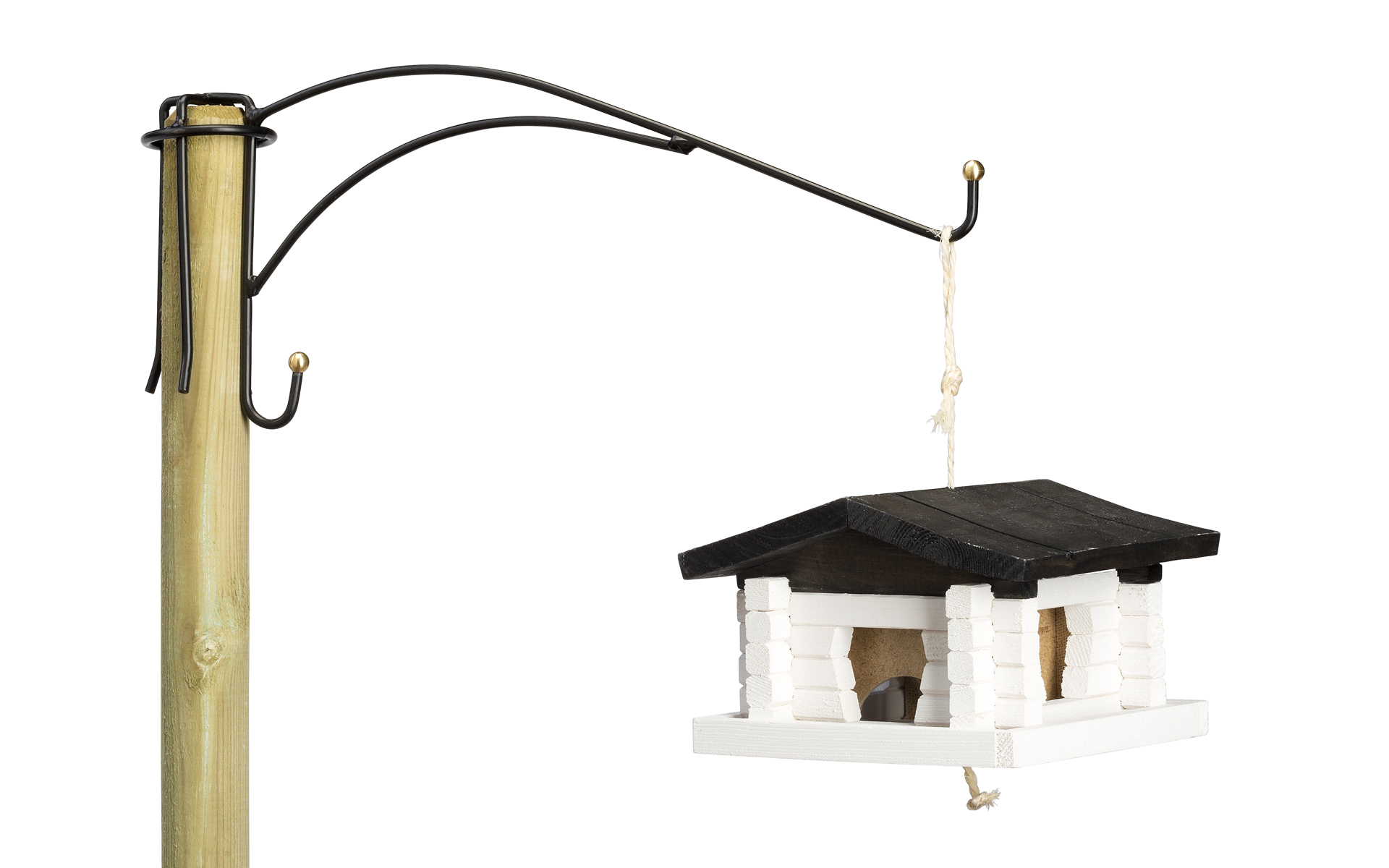 Hållare 1x40cm, mässingsknoppar, till Ø5cm