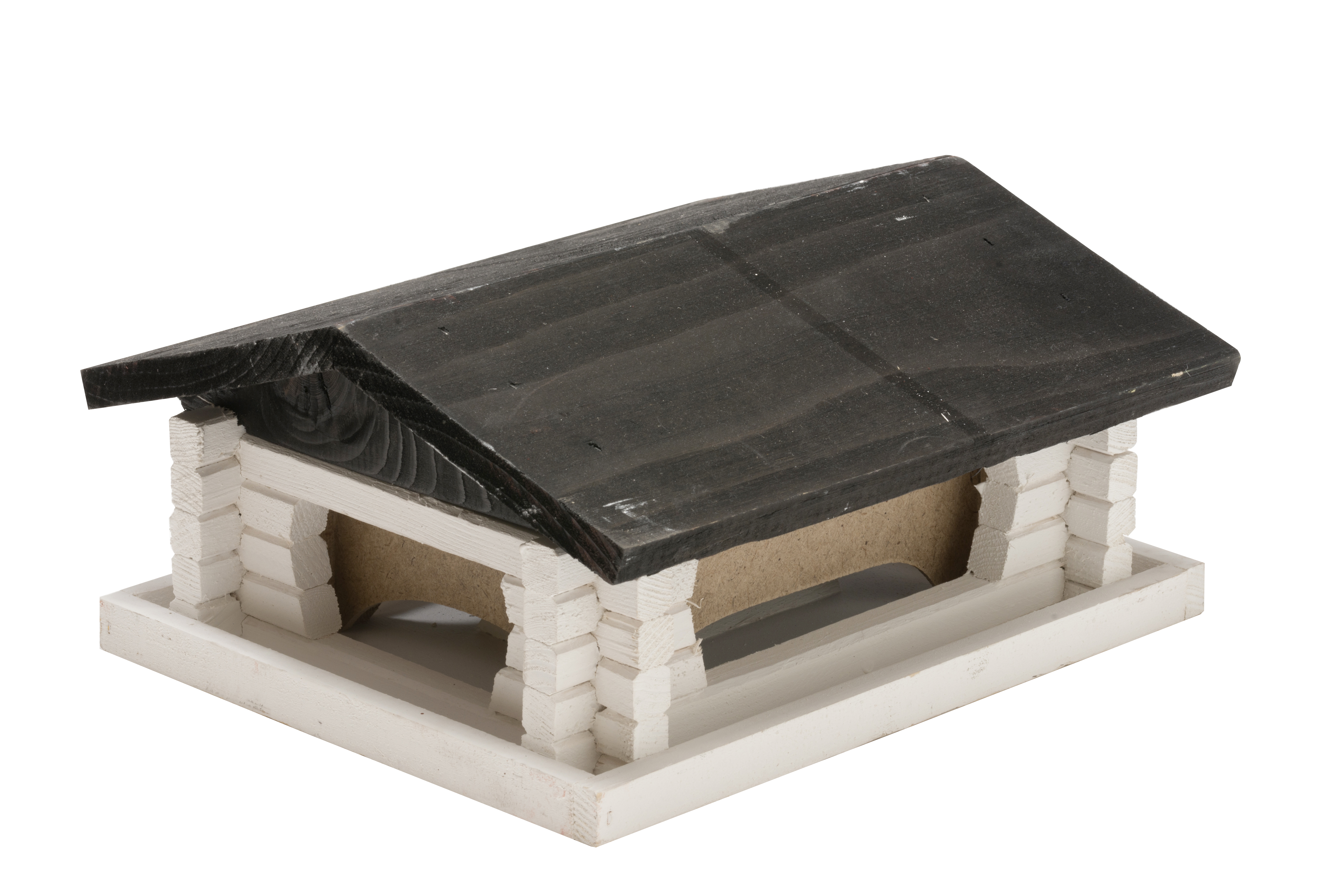 Fågelbord, Mellan 26x21x13cm, Vit/Svart