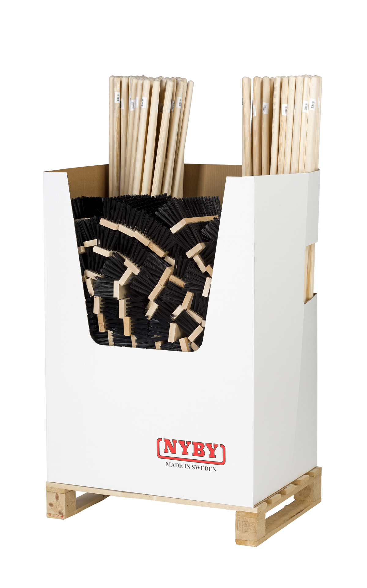 Stor Piassava 30cm inkl skaft Svart, display