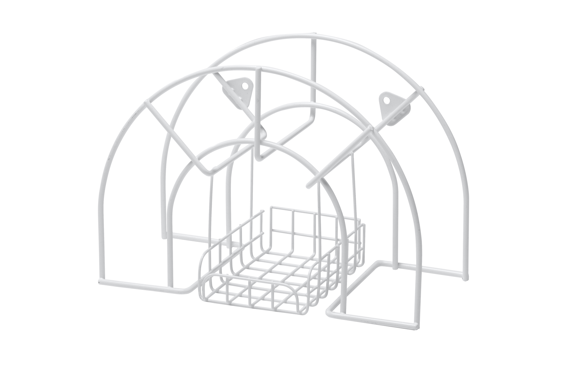 Slanghållare med korg 30m  Vit