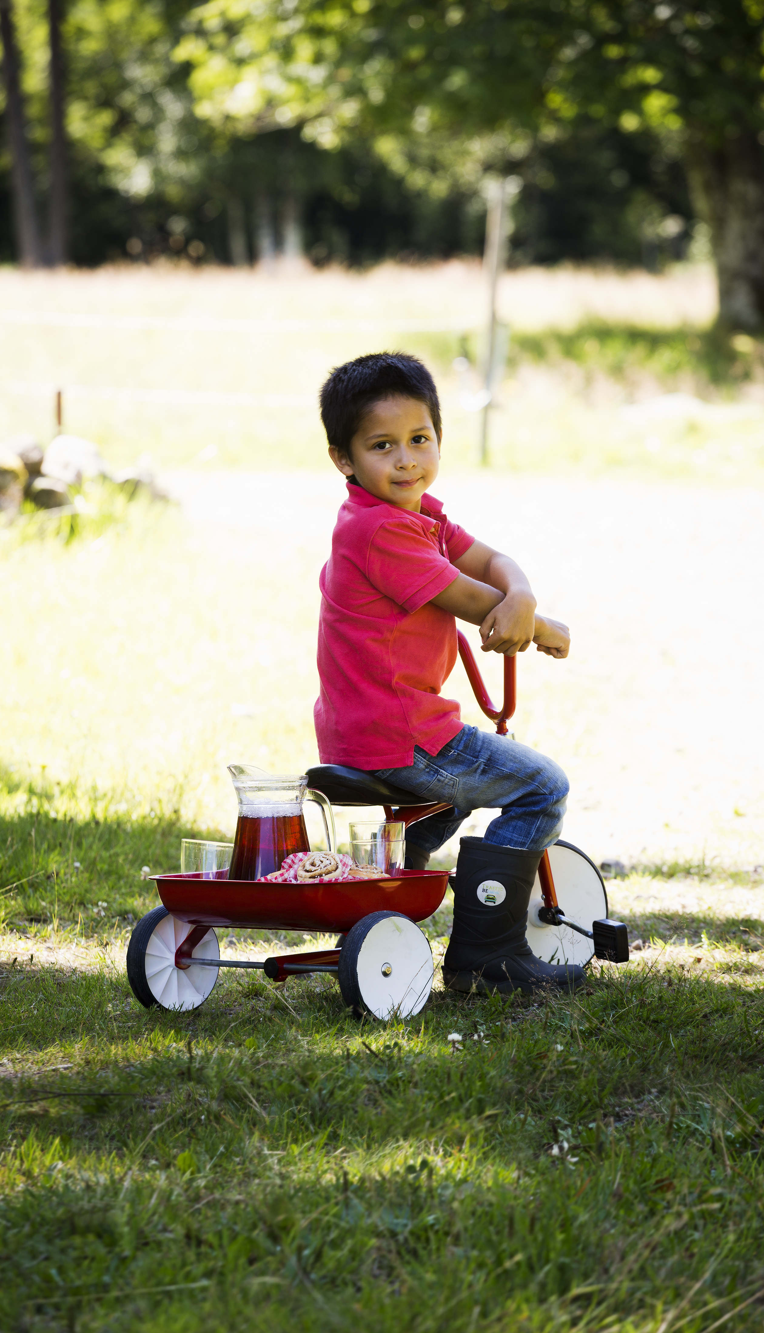 Trehjuling, Pelle, Röd