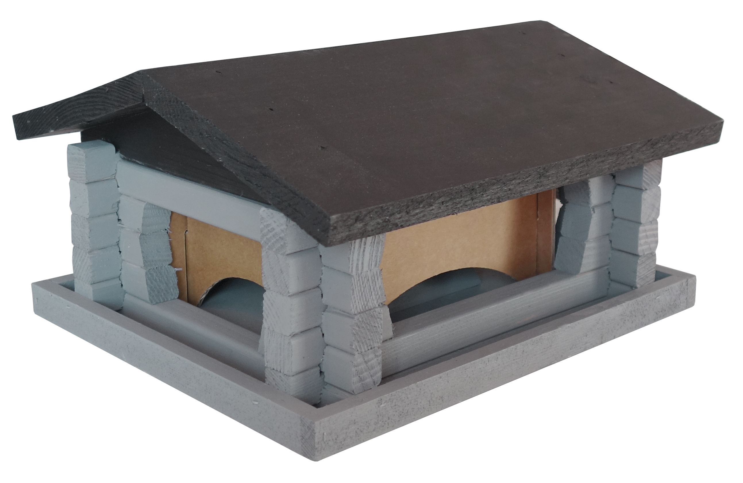 Fågelbord, Mellan 26x21x13cm, Grå/Svart