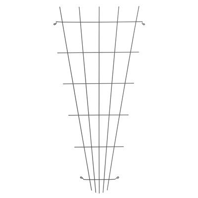 Trådspalje, Solfjäder, 30-75x150cm, Svart